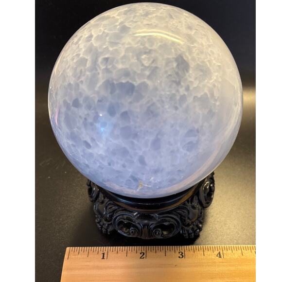 Large Blue Calcite Sphere – Over 3 lbs of Tranquil Beauty - Picture 6 of 11
